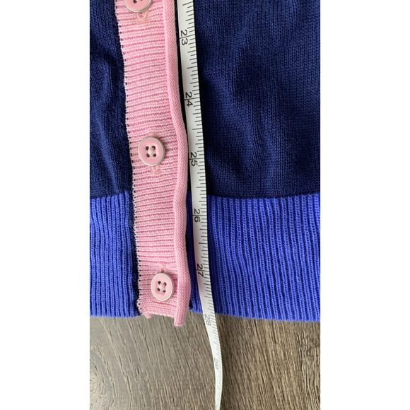 Talbots Womens Blue Pink Long Sleeve Button Up Cardigan Sweater Size PXL NWT - Picture 12 of 13